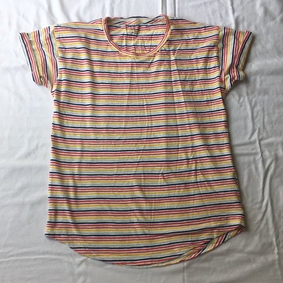 Madewell Tops - Madewell rainbow stripe whisper cotton tee Madewell Tops - Madewell rainbow stripe whisper cotton tee
